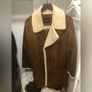 Beige/Brown Guess Faux Fur Jacket in medium (Brand New)